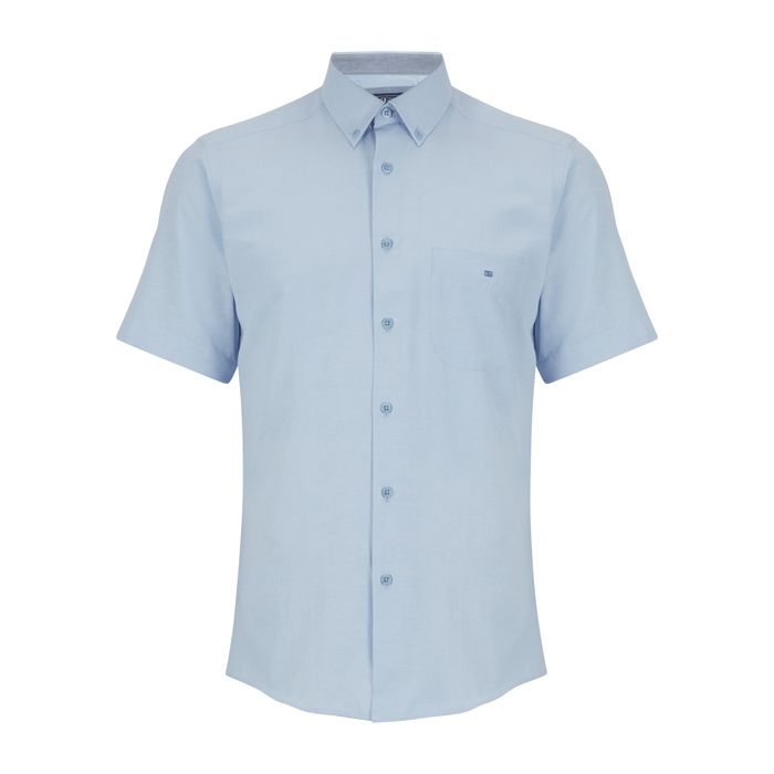 A10169 DG's Drifter New Short Sleeve Classic Oxford Shirt (Blue)