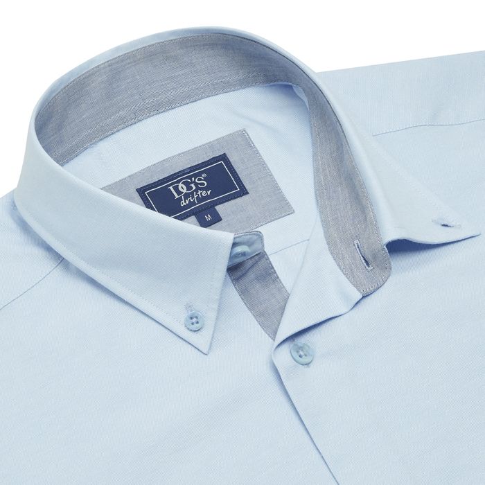 A10169 DG's Drifter New Short Sleeve Classic Oxford Shirt (Blue)