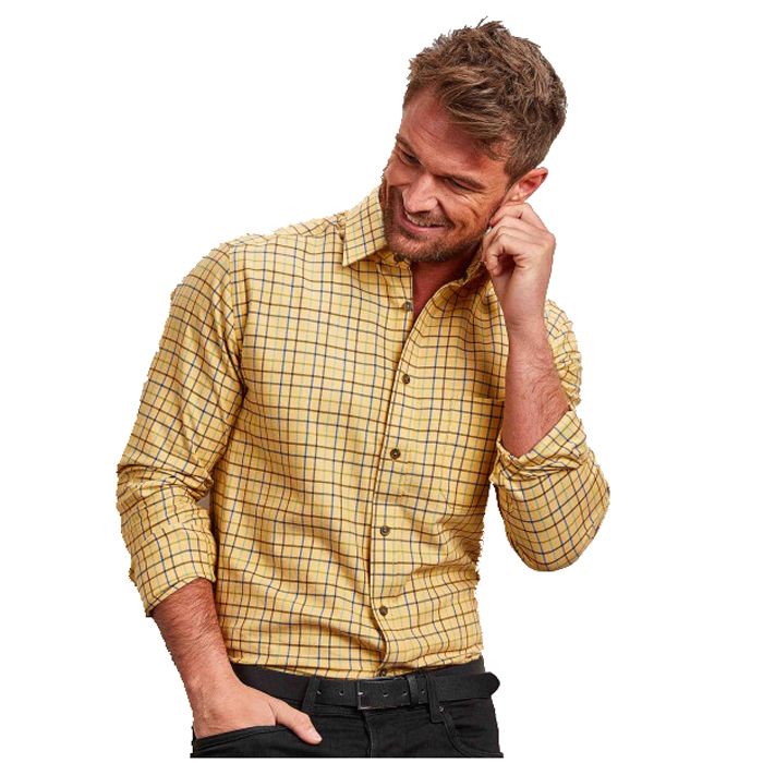 A10343 Double Two Tattersall Check Shirt (Yellow)
