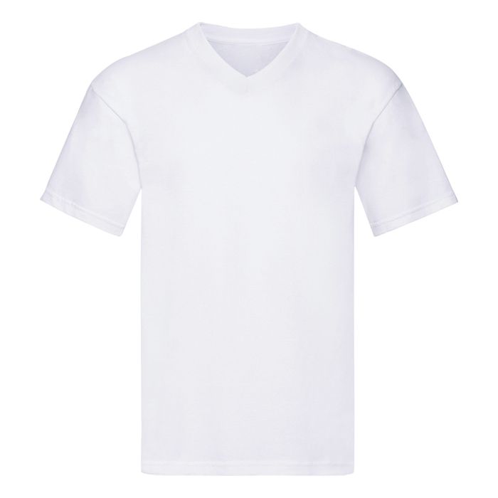 A10596 Cotton Valley Plain V-Neck T-Shirt (White)