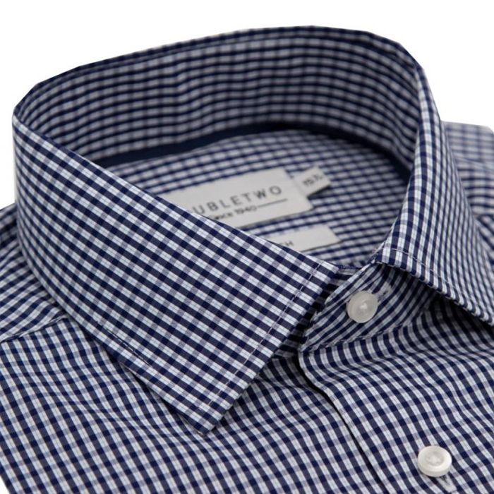 A10978XT Tall Fit Double Two Check Formal Shirt
