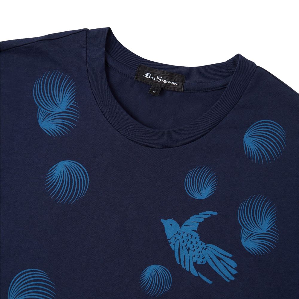 A11013 Ben Sherman Geo Bird Print T-Shirt