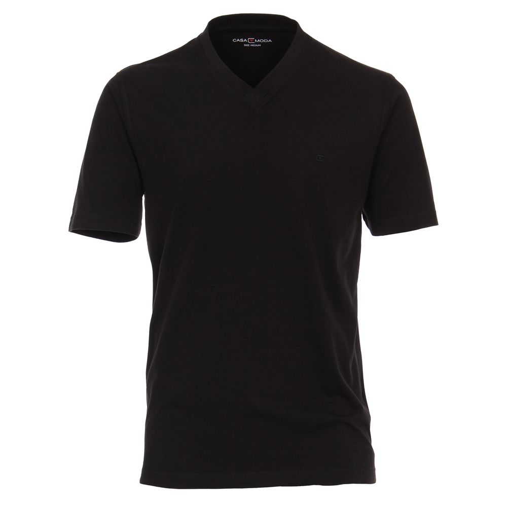 A11198 Casamoda Twin Pack V Neck T-Shirt (Black)