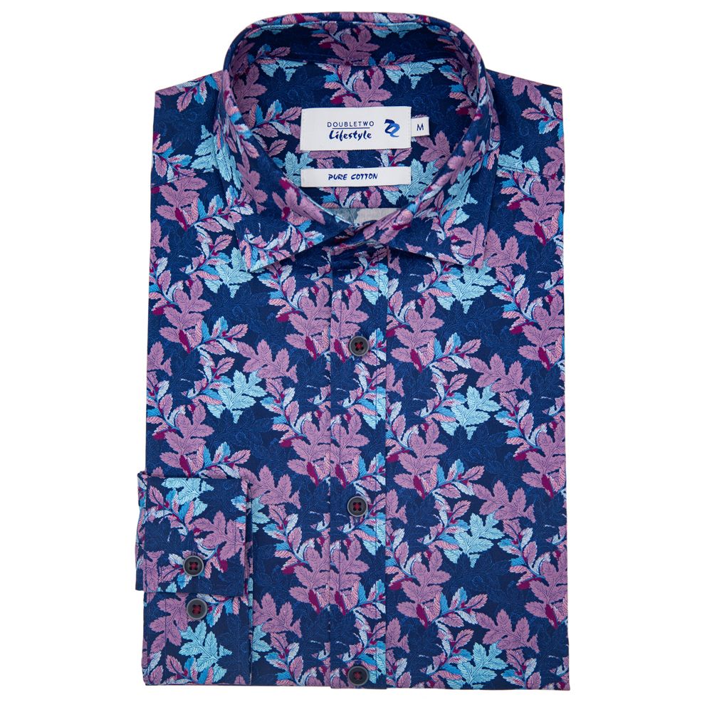 A11238 Double Two Floral Print Casual Shirt