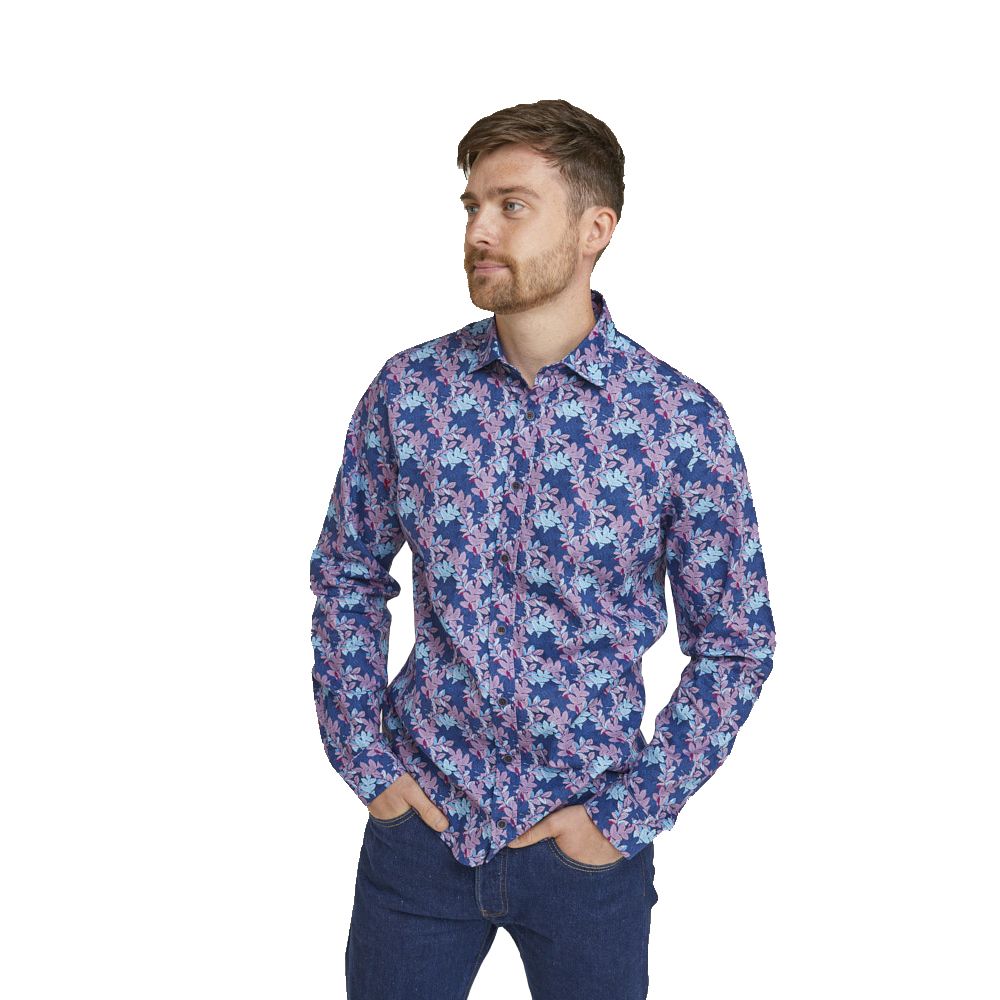 A11238 Double Two Floral Print Casual Shirt