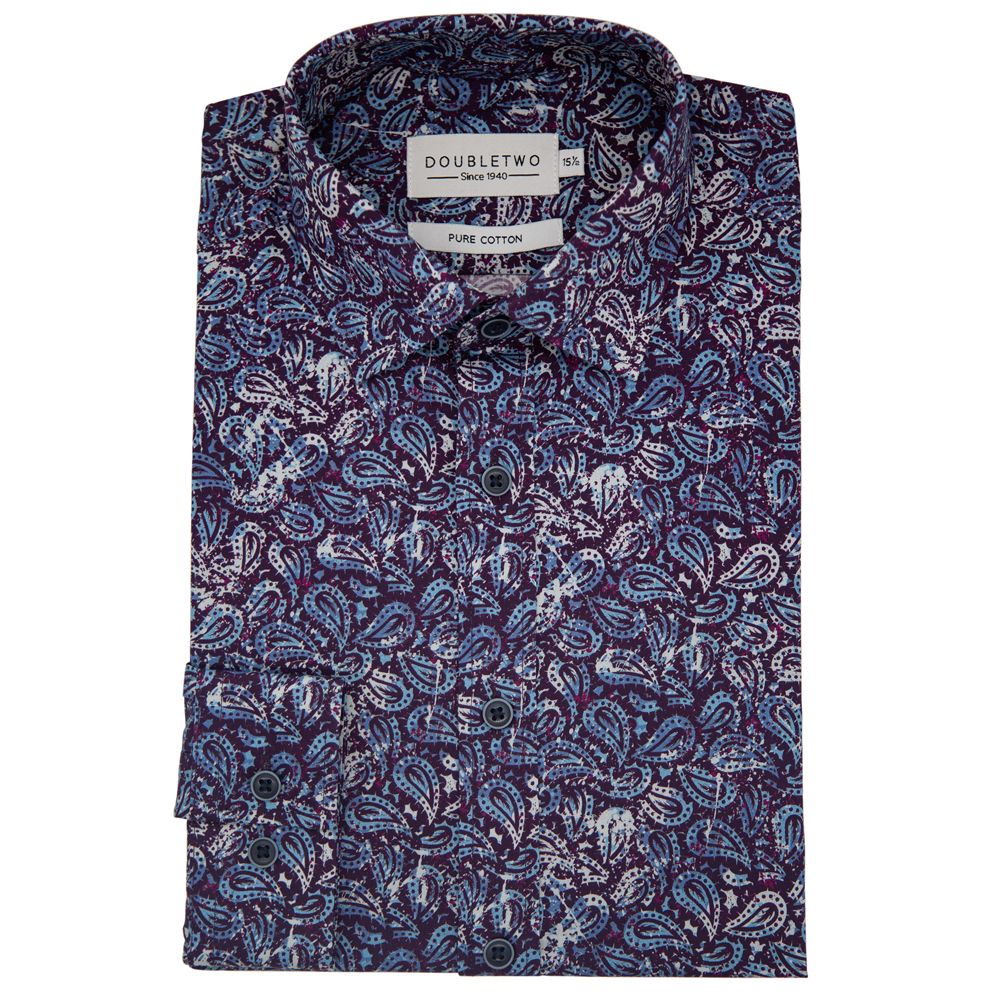 A11242 Double Two Fancy Print Casual Shirt