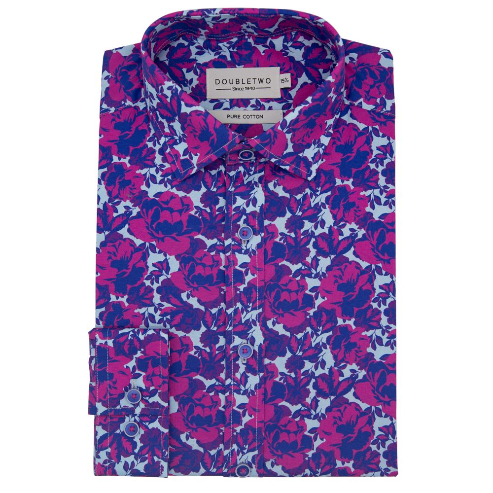 A11243 Double Two Floral Print Casual Shirt
