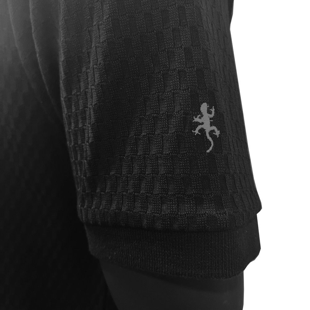 A11256 Lizard King Textured Polo Zipper (Black)
