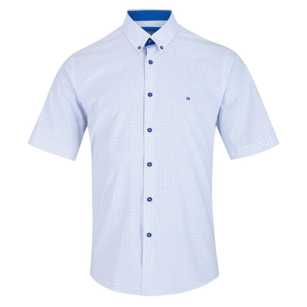 A11308 DG's Drifter Short Sleeve Fancy Print Shirt (Blue)