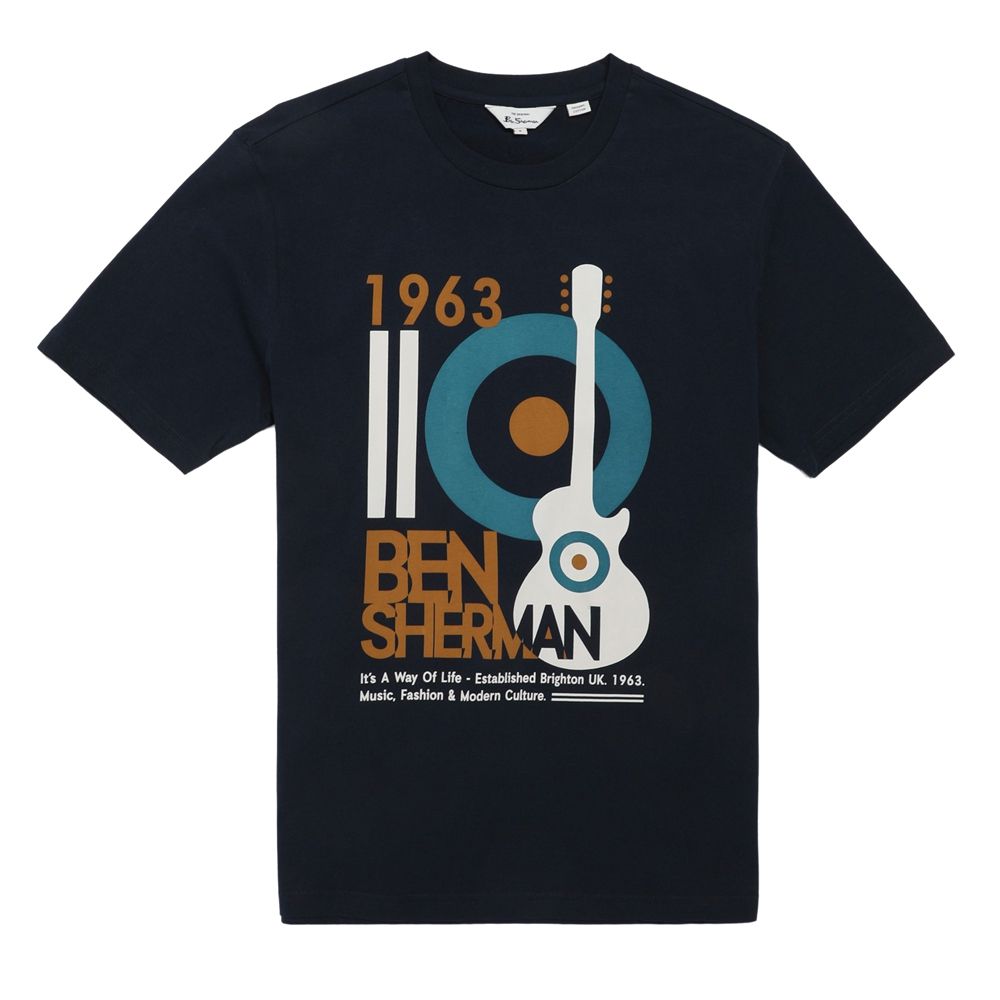 A11355 Ben Sherman Printed T-Shirt (Navy)