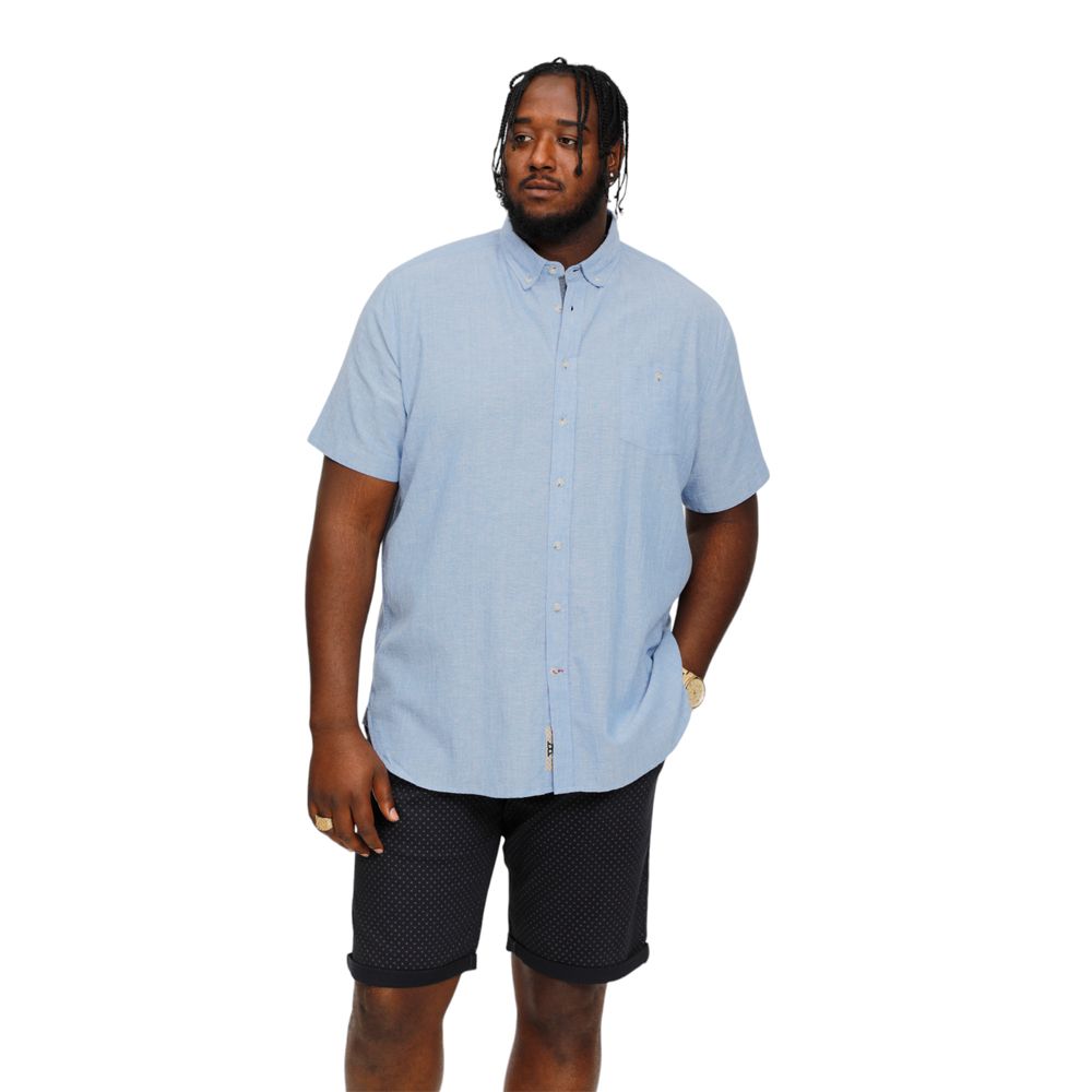 A11386XT Tall Fit D555 Linen Mix Shirt (Blue)