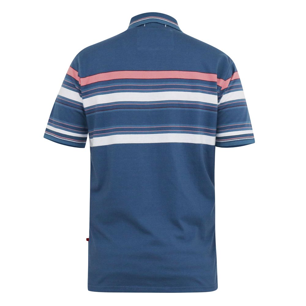 A11424 D555 Half Stripe Jersey Polo Shirt