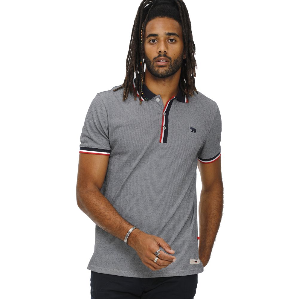 A11425 D555 Fine Stripe Jersey Polo Shirt