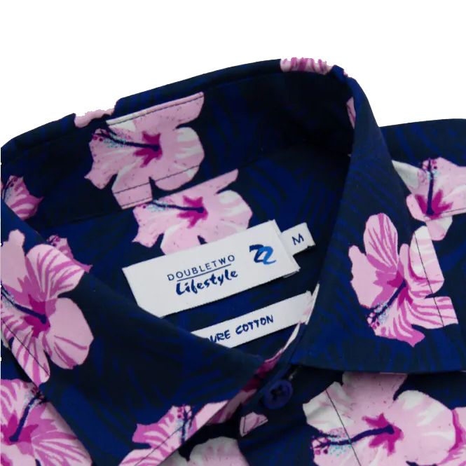A11430 Double Two Floral Print S/S Shirt