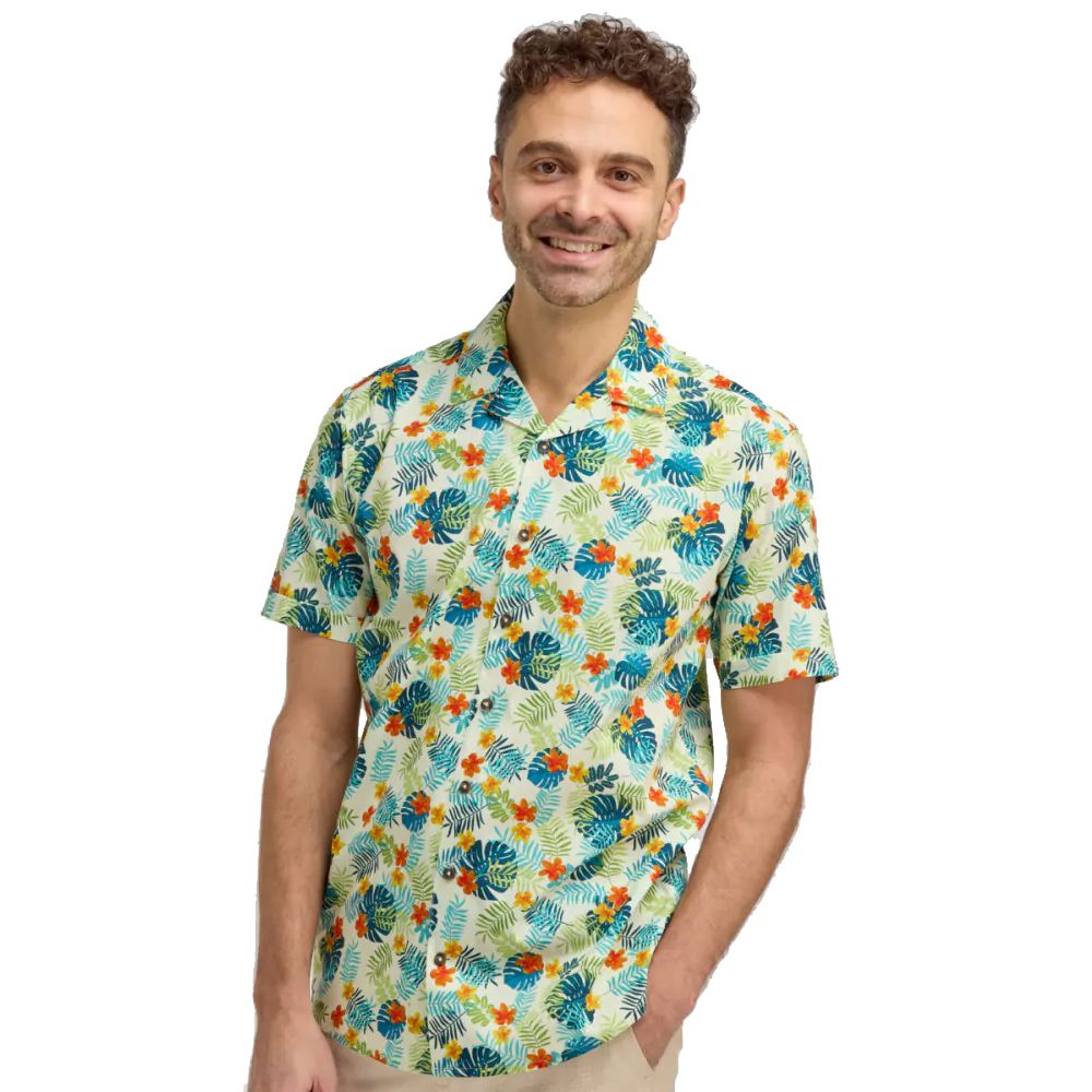 A11431 Double Two Tropical Print S/S Shirt