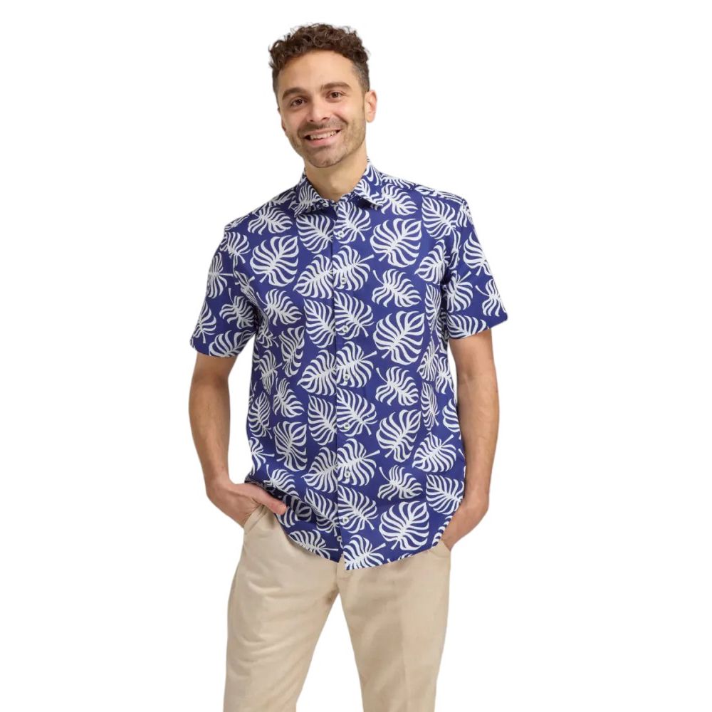 A11432 Double Two Tropical Print S/S Shirt