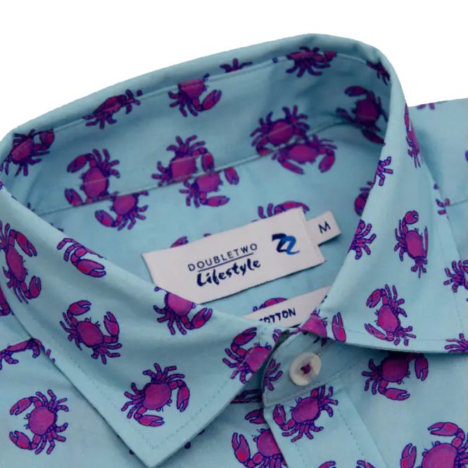 A11433 Double Two Crab Print S/S Shirt