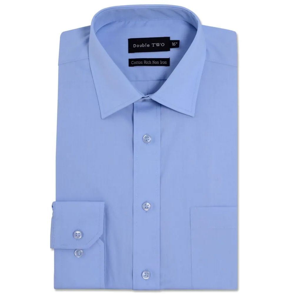 A9001XTS Slim Tall Fit Plain Shirt by Double Two (Fresh Blue)