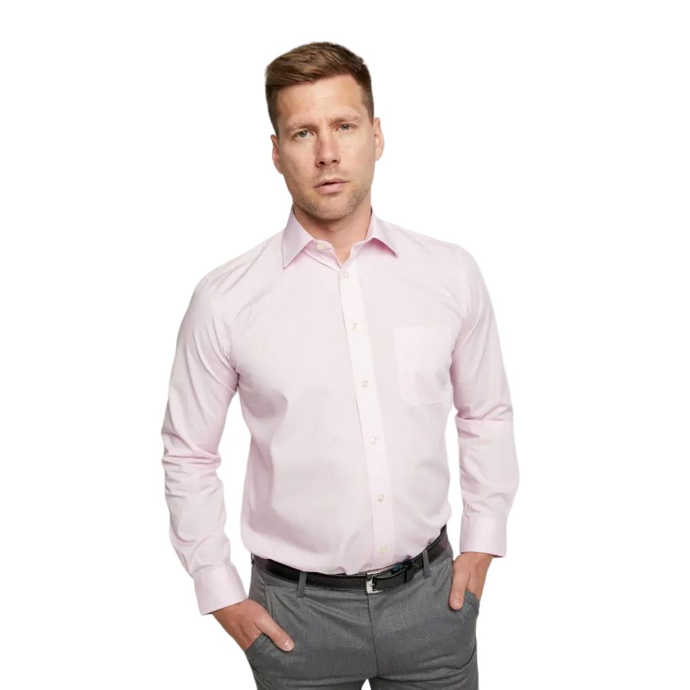 A6050 Plain L/S Double Two Shirt (Soft Pink)