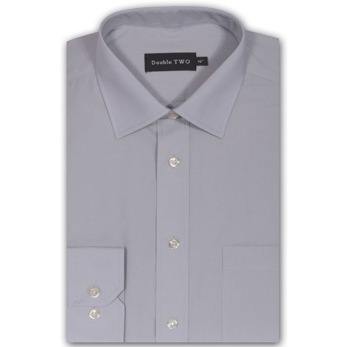 A6050 Plain L/S Double Two Shirt (Grey)