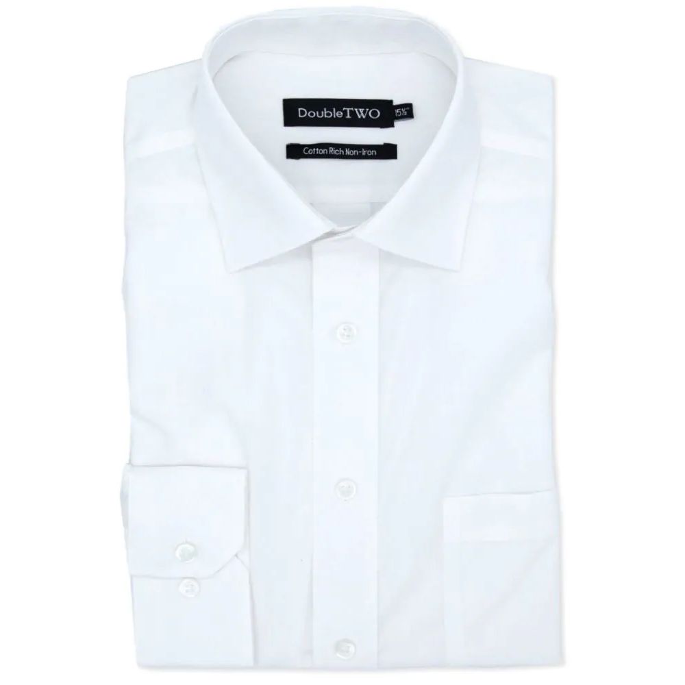 A6050 Plain L/S Double Two Shirt (White)