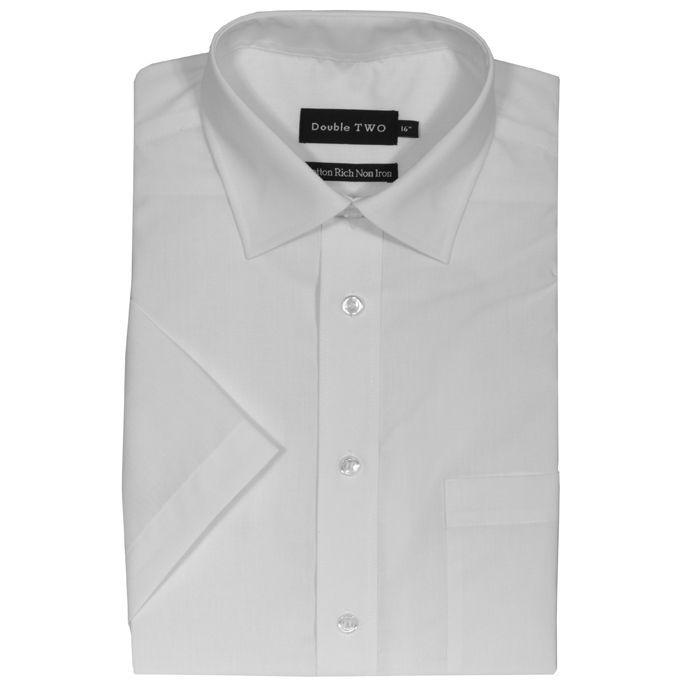 A6051XT Tall Fit Plain S/S Formal Shirt (White)