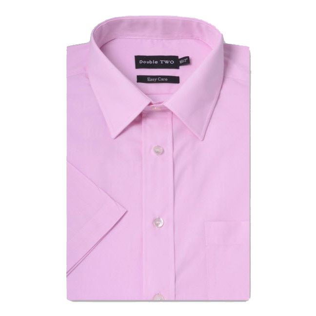 A6051 Double Two Plain S/S Formal Shirt (Pink)