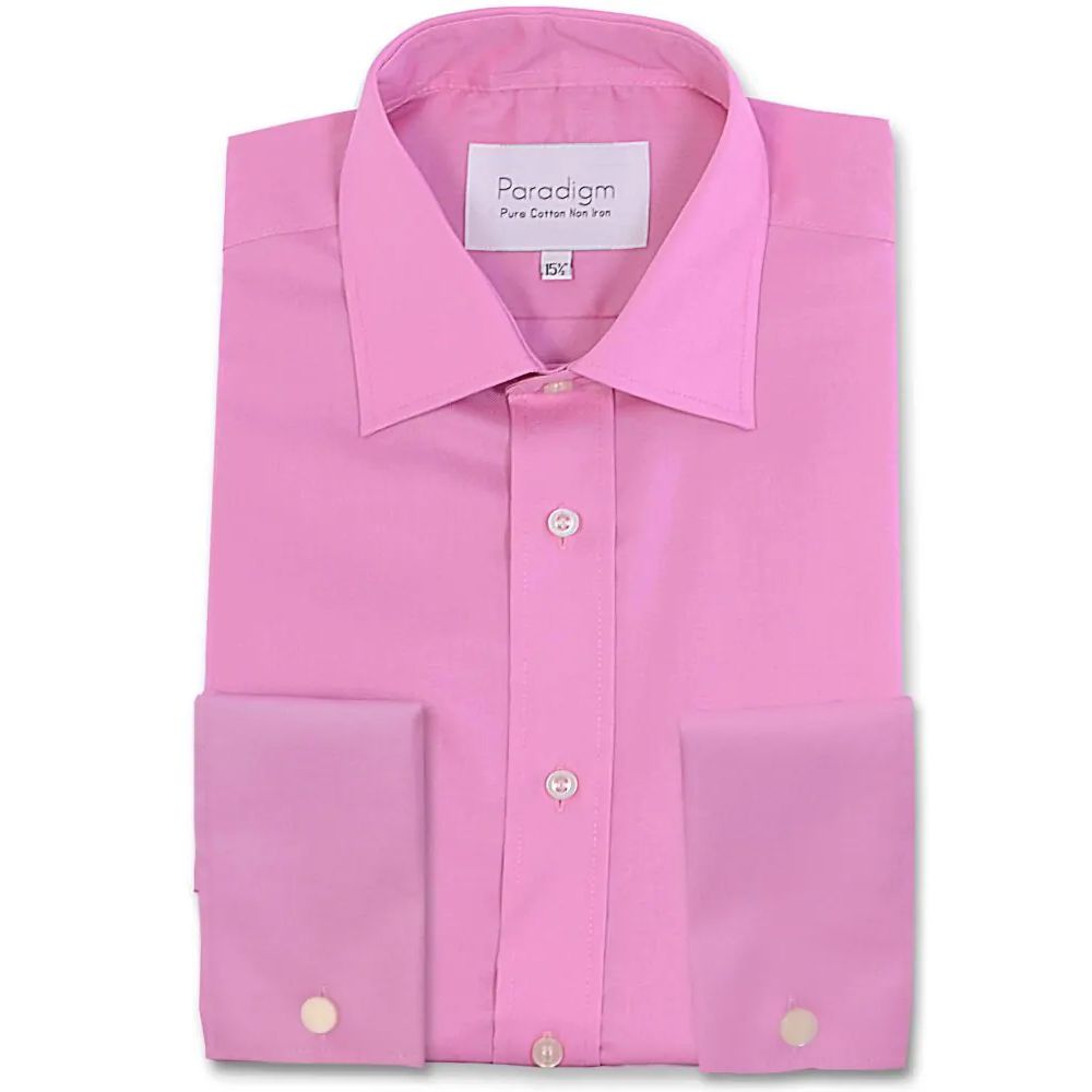 A6320 Paradigm Plain L/S Double Cuff Shirt (Dusky Pink)