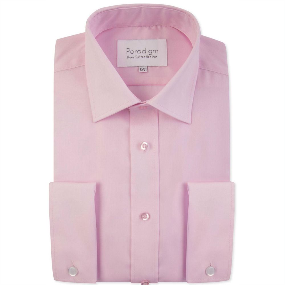 A6320 Paradigm Plain L/S Double Cuff Shirt (Lt Pink)
