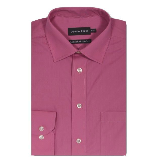 A6656 Double Two Plain L/S Extra Body Shirt (Dusky Pink)