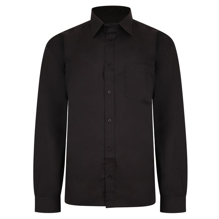 A7391 Plain Long Sleeve Shirt (Black)