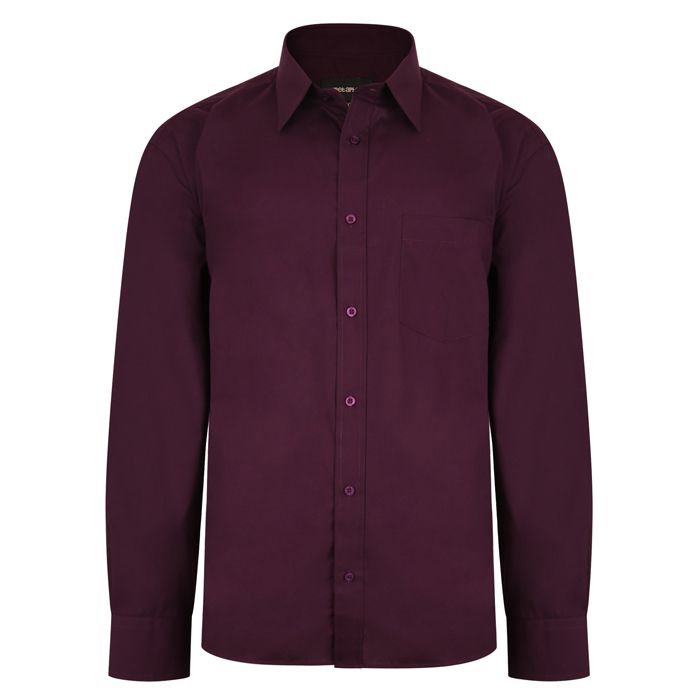 A7391 Plain Long Sleeve Shirt (Aubergine)