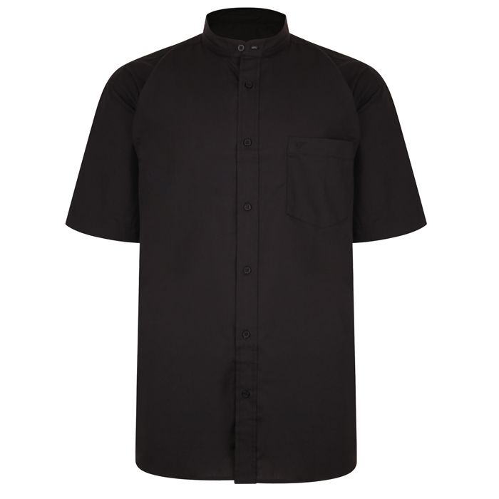 A8087 Short Sleeve Grandad Shirt (Black)