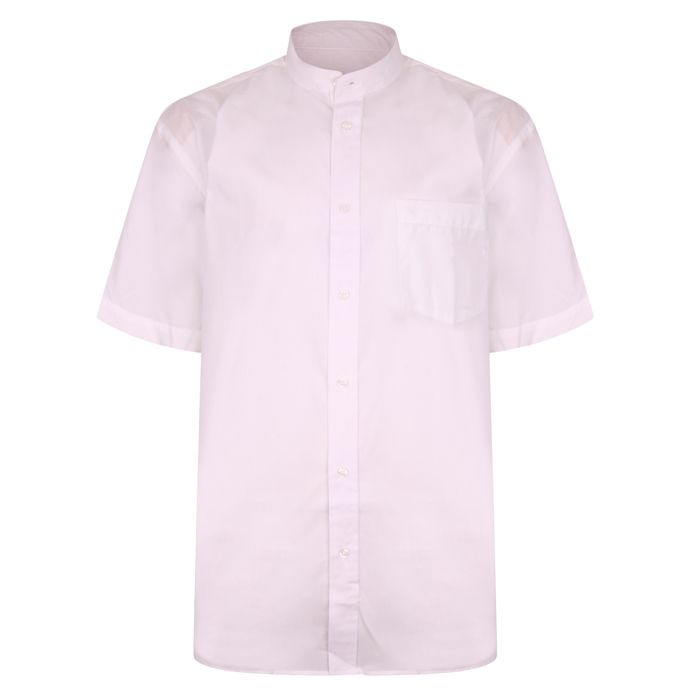 A8087 Short Sleeve Grandad Shirt (White)