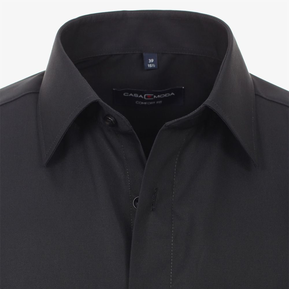 A9009 Casamoda Plain Long Sleeve Shirt (Black)