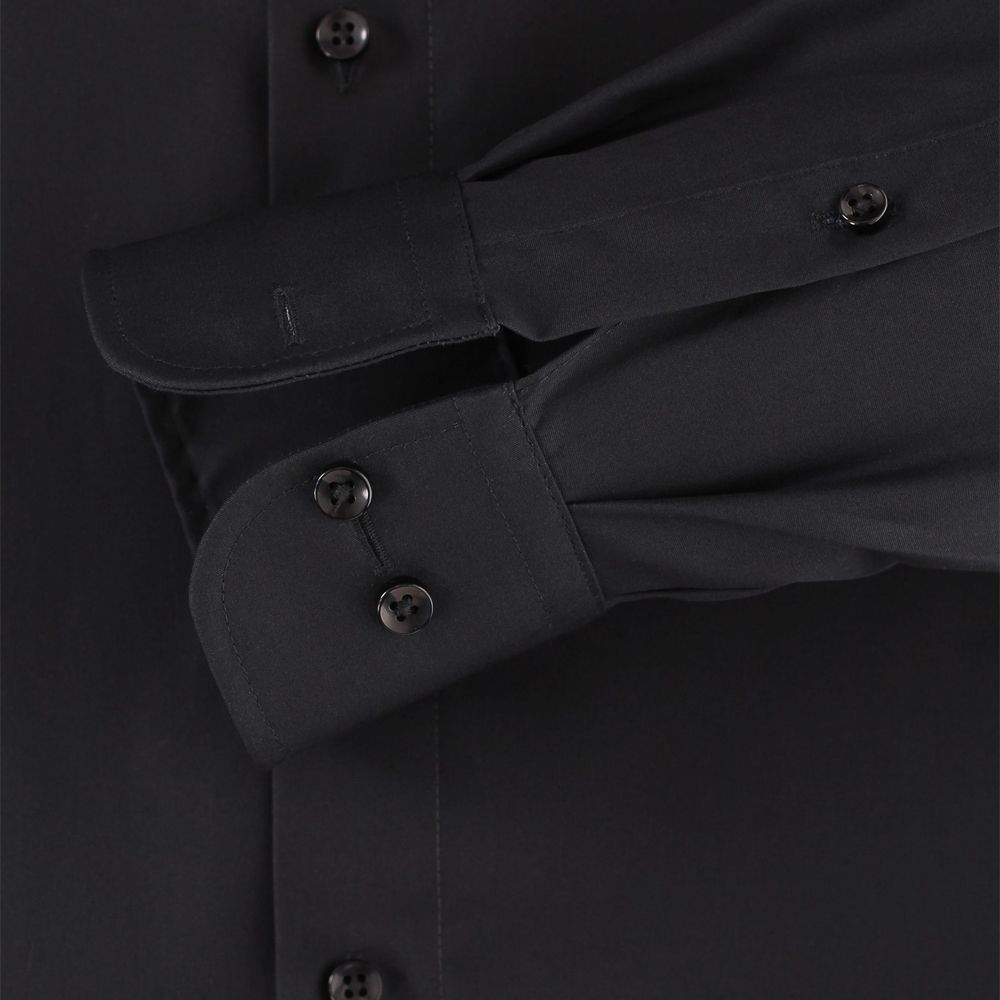 A9009XT Tall Fit Casamoda Plain Long Sleeve Shirt (Black)