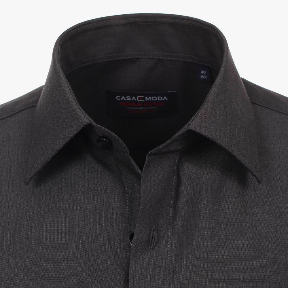 A9009 Casamoda Plain Long Sleeve Shirt (Charcoal)