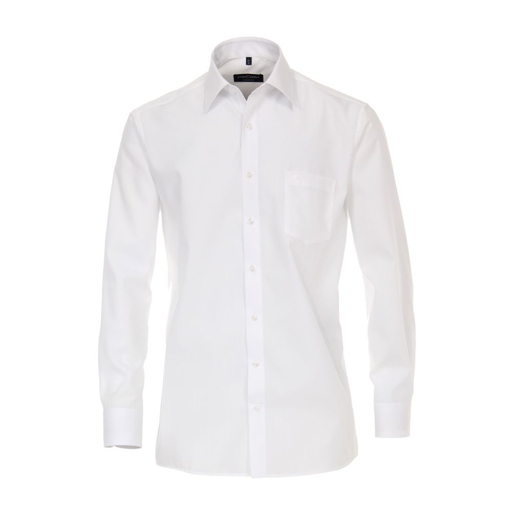 A9009XT Tall Fit Casamoda Plain Long Sleeve Shirt (White)
