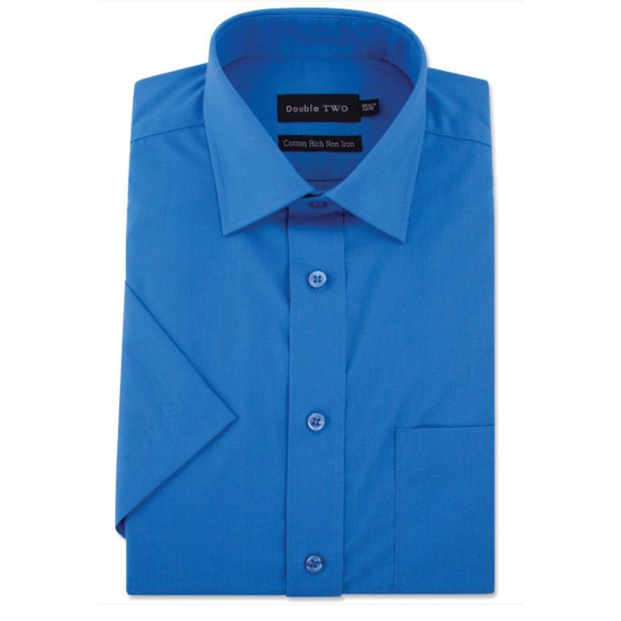 A9804 Double Two Plain S/S Extra Body Shirt (Cobalt)