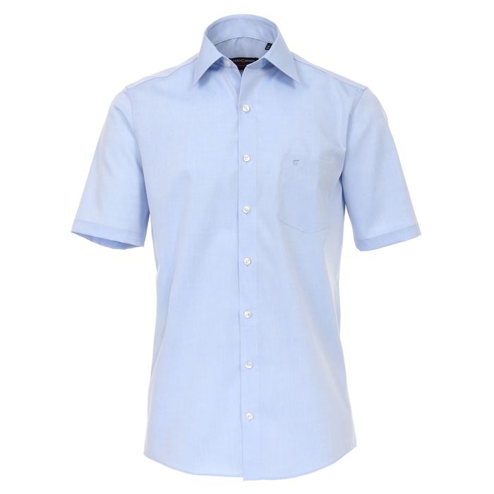 A9856 Casamoda Plain Short Sleeve Shirt (Blue)