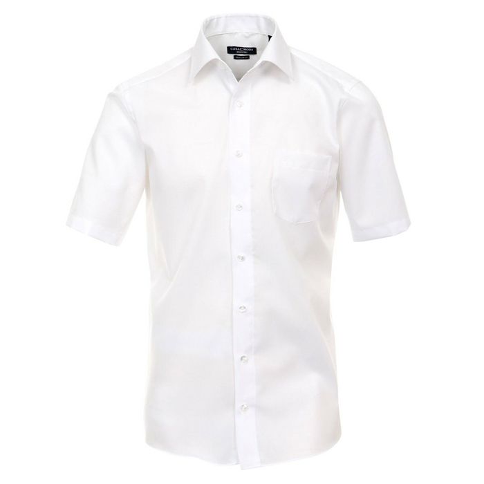 A9856 Casamoda Plain Short Sleeve Shirt (White)