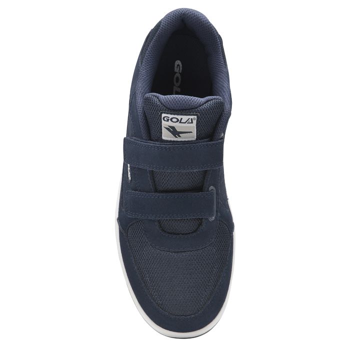 H1454 Gola Belmont Twin Velcro Trainer (Navy) Wide Fitting