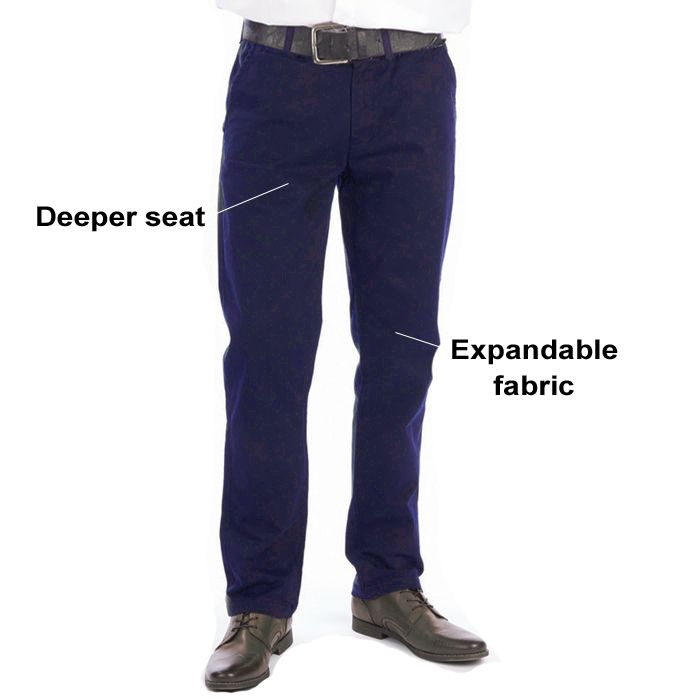 B1073 Exclusive Lymphedema Chino Trouser (Navy)
