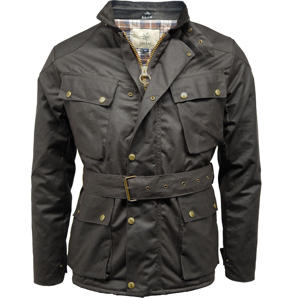 D6650 Cedar Biker Style Wax Jacket (Black)