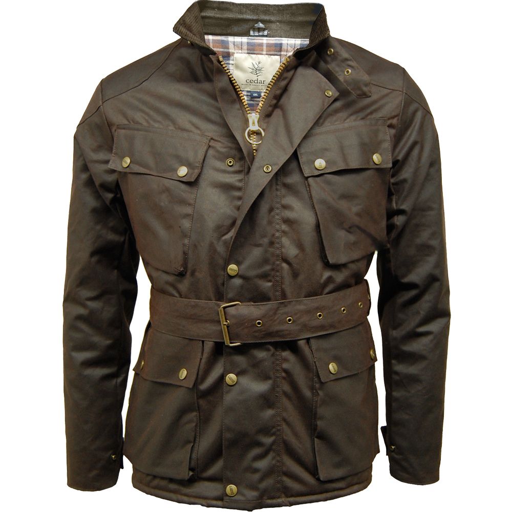 D6650 Cedar Biker Style Wax Jacket (Brown)