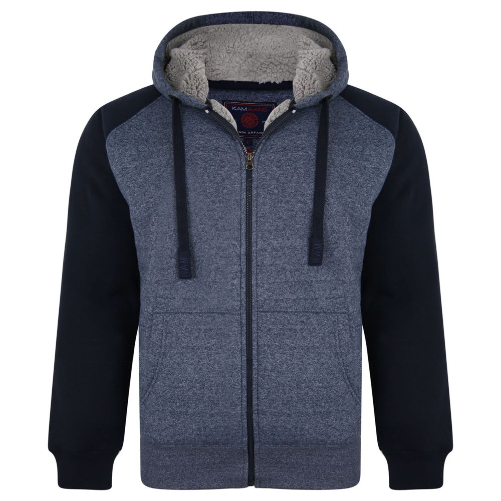 D6303 Kam Sherpa Lined Hooded Top (Navy)
