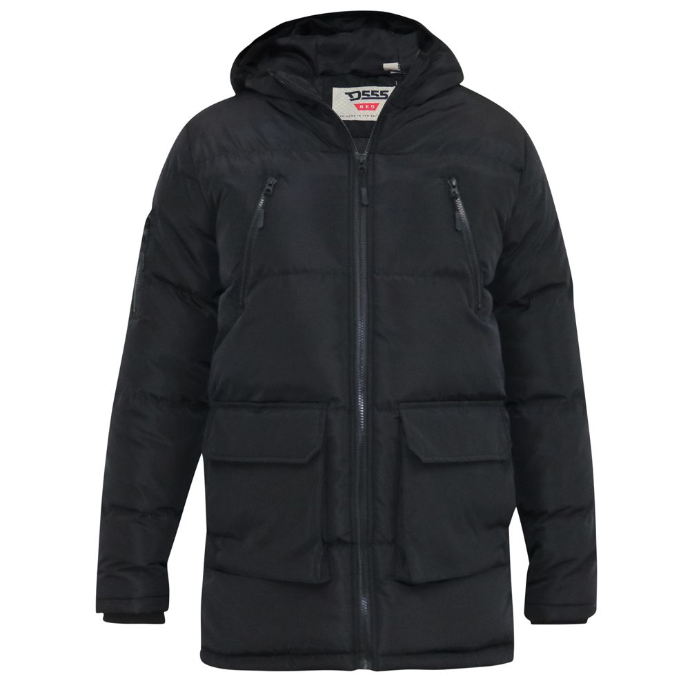 D6617 D555 Quilted Parka with Zip Off Hood