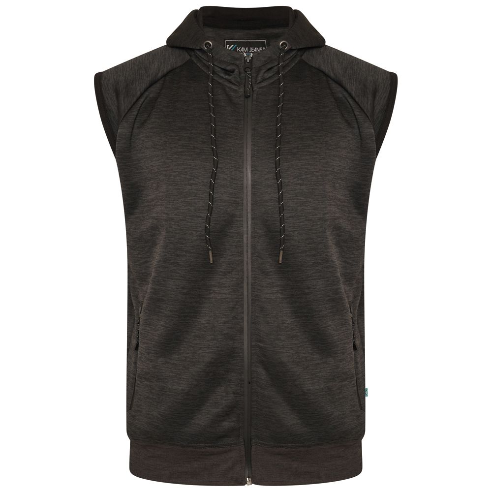 D6655 Kam Active Performance Sleeveless Stretch Hooded Top