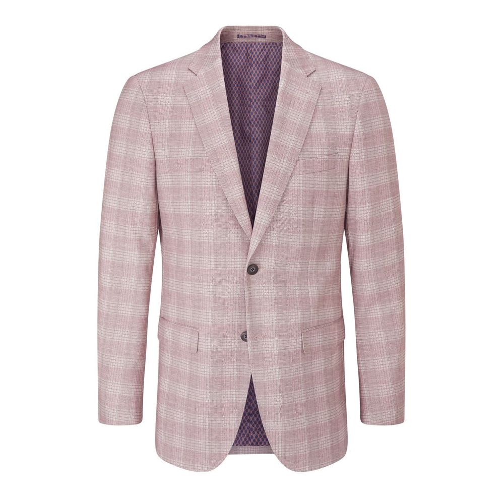 D6657 Montalvo Tailored Check Jacket (Light Pink)