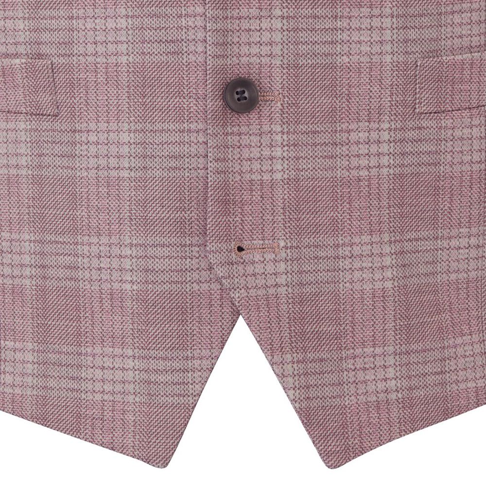 D6658XT Montalvo Tall Fit Check Waistcoat (Light Pink)